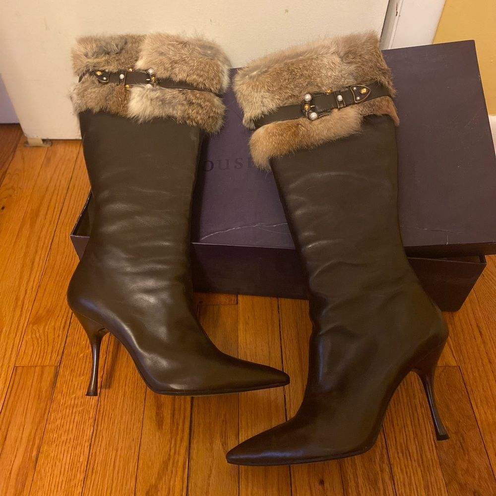 House Of Dereon boots with faux fur detailing